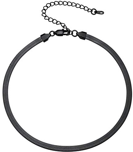 PROSTEEL Damen Kette Klassische Schlangenkette Collier Edelstahl/18k vergoldet kurz Choker Kette 3mm breit Kettenlänge 32cm/38cm mit Verlängerung Schmuck Accessoire für Mädchen Geburtstag Party