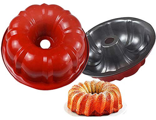 SIPLIV tortiera antiaderente con tubo scanalato, acciaio al carbonio per alimenti e rivestimento di sicurezza, 9 pollici, 1 pz, tipo zucca
