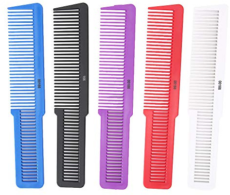 5Pcs Hair Oil Combs Professional Anti‑Static Pocket Salon Hairdressing Cutting Styling Flat Top Combs Barber Clipper Massage Tool