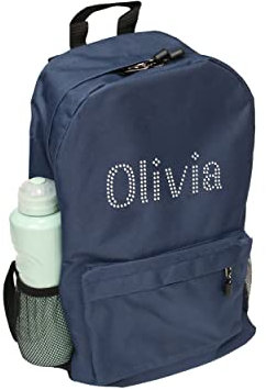 Varsany Personalised Navy Children’s Backpack Girls Boys, Rucksack Bag, Daypack, Primary School, Perfect for Back to Kids School or PE, Gifts and Travel