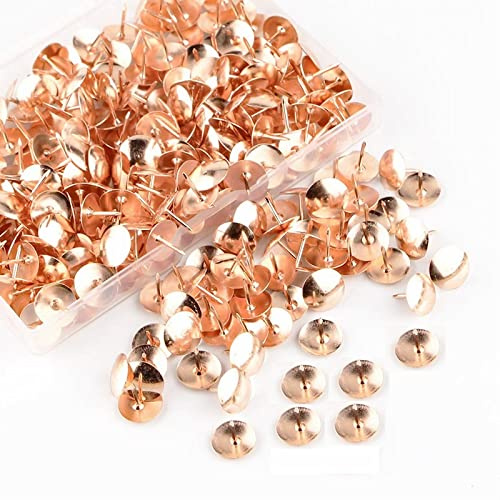 Egurs 400 Stück Reißnägel Metall Heftzwecken Runde für Büro Zum Aufhängen Von Memos Und Bildern DIY(10mm) Roségold | Stabile Ausführung, Spitzer Spitze, Glatter Oberfläche, Einfach Einzusetzen für Notizen, Dekoration und Kreative Projekte