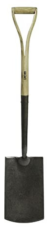 JCB 120 x 250mm Heritage Garden Spade, Heavy - Duty Steel Blade, Ash Wood Split YD Handle Contractor & Landscaping Tools - Lifetime Warranty