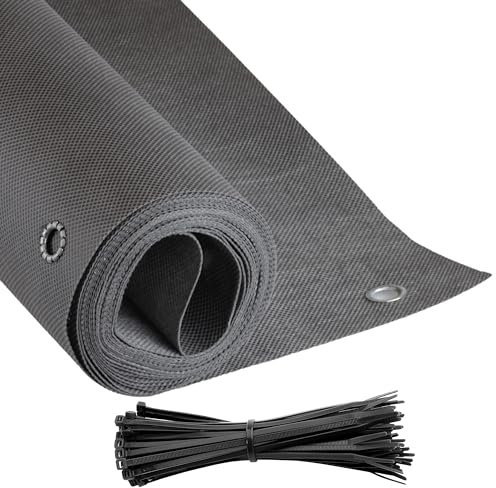 COVER IT Balkon Sichtschutz Ohne Bohren Balkonsichtschutz Graphit mit Ösen 80 x 600 cm Sichtschutz Balkon Ohne Bohren - Sichtschutz für Balkon Terrasse - Sichtschutz Balkongeländer