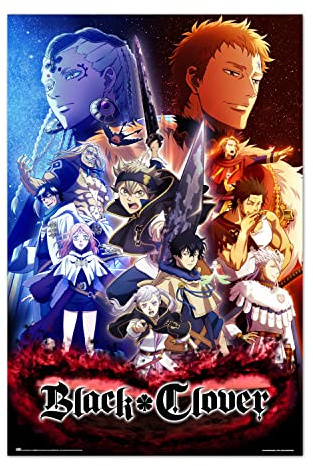 Grupo Erik Anime Poster - Black Cover Poster - Kunstdruck - Deko Wohnzimmer oder Deko Schlafzimmer - Kunstdruck - Deko Wohnzimmer - Größe : 61 x 91 - Anime Deko - Anime Merch - Anime Geschenke