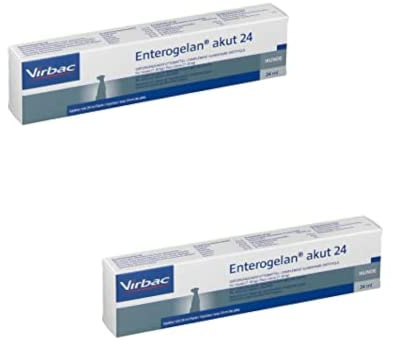 Virbac Enterogelan akut 24 | Doppelpack | 2 x 24 ml | Diät-Ergänzungsfuttermittel für Hunde & Katzen | Mit Präbiotikum Inulin