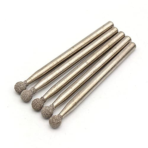 10 frese diamantate con frese a testa tonda, gambo da 3 mm, grana 150 per la levigatura di vetro, ceramica, metallo e pietra, 3mm×3.5mm