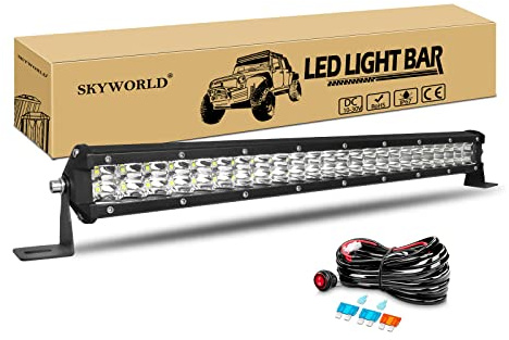 LED Arbeitsscheinwerfer Bar, SKYWORLD 50CM 144W Zusatzscheinwerfer LED Offroad Scheinwerfer mit 12V Kabelbaum Kit, Rückfahrscheinwerfer Led für Auto Traktor 4x4 LKW SUV UTV ATV