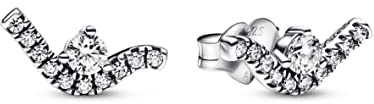 Pandora Pandora Timeless Collection 292544C01 - Orecchini a perno in argento sterling con zirconi, misura unica, Argento sterling, Zirconia cubica