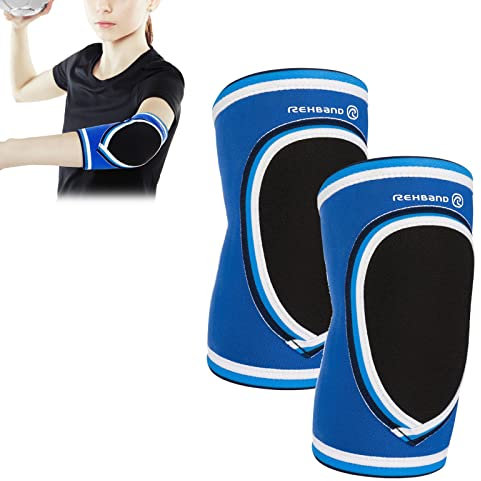 Rehband PRN Ellenbogenbandage für Kinder Größe S/M/L/XL/XXL - Handballbandage mit Polsterung, Ellenbogenschoner für Hand- und Volleyball - entlastet und bietet Kompression, Größe:S