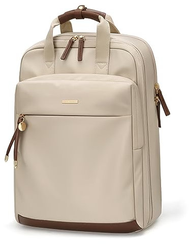 GOLF QUALITY Rucksack Damen, Elegant Schultertasche Groß Casual Daypack Klein Laptop Damen 15,6 Zoll Tagesrucksack mit Laptopfach Modern Arbeitsrucksack Für Damen Aprikose