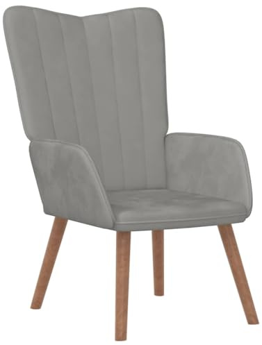 vidaXL Relaxsessel Fernsehsessel Sessel Stuhl Polsterstuhl Armsessel Relaxstuhl Ruhesessel Polstersessel Loungesessel Wohnzimmer Hellgrau Samt