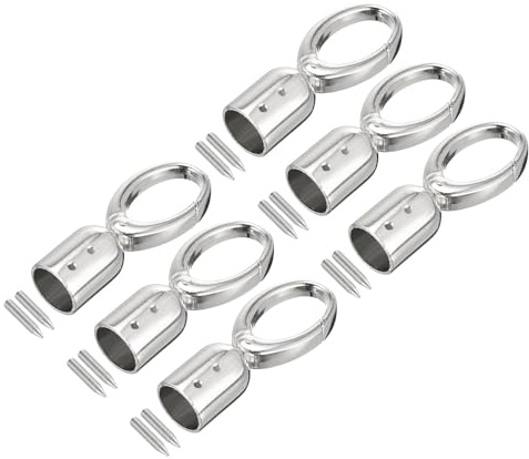 QUARKZMAN 6 Stück Kordel Endkappen Schmuck 15mm/0,6 Kordelenden Quetschperlen Trommel Perlen Schnur mit Schrauben Seilendkappe Quasten Kappen für DIY Tassel Schmuckherstellung Tasche Silber