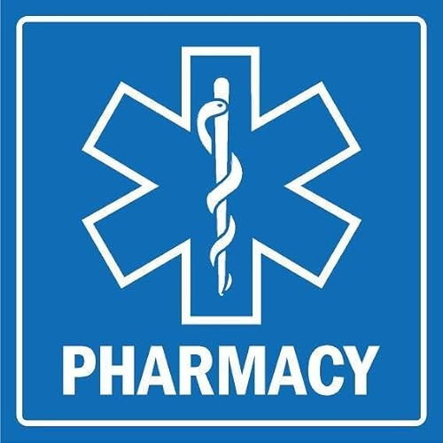 Pharmacy, rod of asclepius, informational sign - 1mm flexible Plastic sign (200mm x 200mm)