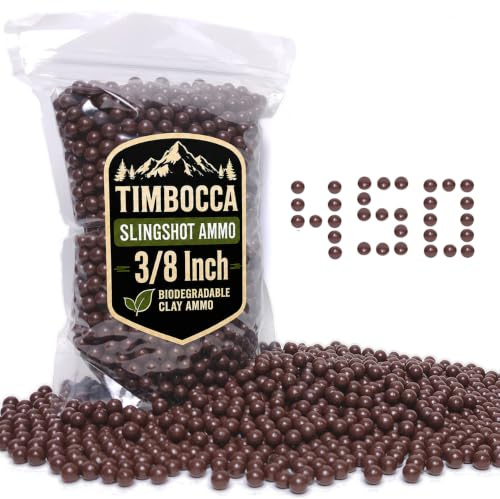 Timbocca Slingshot Ammo 3/8 Inch, 450g Biodegradable Clay Sling Shot Ammo Ball 9mm - 10mm for Hunting and Target Practice 400pcs