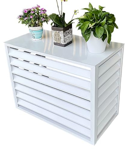 Copertura for Aria Condizionata Esterna,Copri Motore Condizionatore Esterno,Mobile Copri Condizionatore,Schermo for La Privacy Recinzione for Pattumiera ( Color : White , Size : 110x60x80cm/43x23.6x32