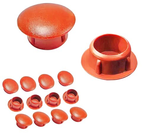 Ctyjia 25 PCS Plug Holes, Drill Hole Cover Caps 10mm, Brown Plastic Hole Plugs, for Cupboard Cabinet Shelf Wardrobe Bookcase