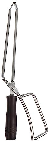 BESPORTBLE 1Stk Kohlezange Holzklauenzange Praktische Grillzange Metall Pinzette Griffzange aus massiver Buche verlängerte Kohleklemme fest Holzkohle Kohleclip Brennholzzange