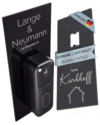Klingelschild für Blink Videotürklingel 2K+(Batterie), System & 1. Gen personalisiert – Acrylglas Blende mit Wunschgravur – Schwarz glänzend oder Anthrazit matt – Türklingel Zubehör