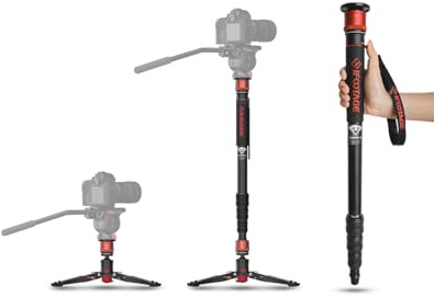 IFOOTAGE Einbeinstativ für Kamera Cobra 3 A180T, schnell verstellbares Einbeinstativ mit Füßen, Höhe bis 180 cm, Gehstock, CB3-Basisstativ, für Kamerafotografie, Reisen, Nutzlast bis zu 8 kg