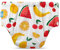 Charlie Banana Pañal de Baño reutilizable con broches de fácil apertura. Para bebés niñas y niños. Hechos con una capa exterior impermeable para prevenir fugas. Banana Fiesta - Small