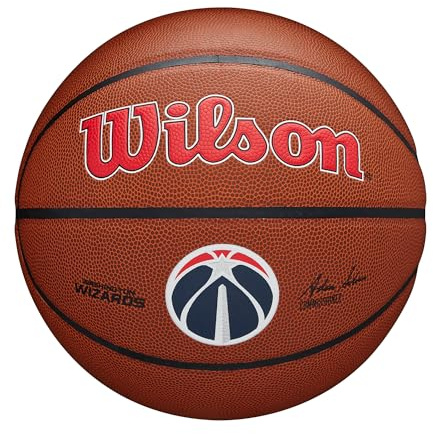 Wilson Pallone da Basket NBA Team Alliance, Con Superficie Pure Feel e Tecnologia Dual Depth, Con Maggiore Stabilità Aerea, Colore: Marrone, Taglia: 7