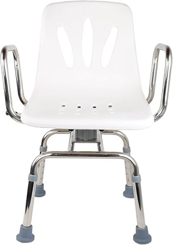 Silla de ducha giratoria, silla de ducha para ancianos con reposabrazos y respaldo, taburete de baño ajustable en altura para discapacitados y bañera, hasta 150 kg