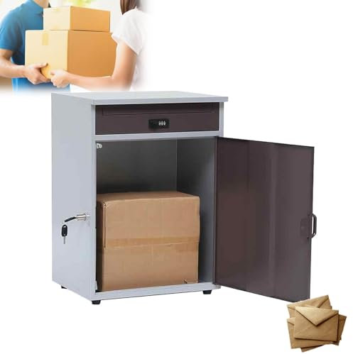Boîtes de livraison de colis extérieures de 55 cm, boîte aux lettres ultra-large avec verrouillage par mot de passe, boîte de livraison de colis extérieure étanche et antivol, bac de dépôt de colis in