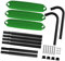 Qianly Scala per Trampolino con 3 gradini, Facile da Montare, Compatibile con Vari Modelli, Verde