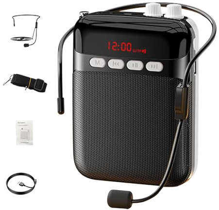 Amplificateur De Voix Personnelle - Amplificateur De Voix Portable Pour Les Enseignants | Microphone Du Casque Avec Haut-parleur Du Système De Haut-parleur Avec Amplificateur Sans Fil Clair Avec Une L