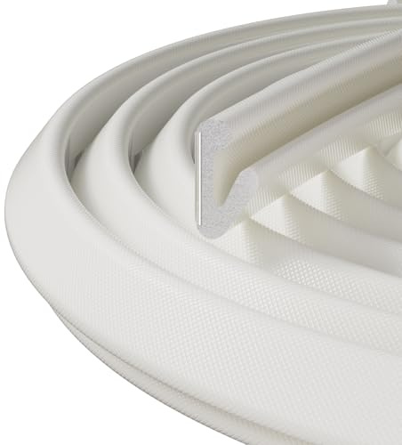 Burlete V de Espuma Blanco 2pcs*8m Autoadhesivo para Puertas y Ventanas | Fácil instalación y corte,Burlete aislante para bloquear viento, polvo y ruido, Compatible con espacios de 2-7mm