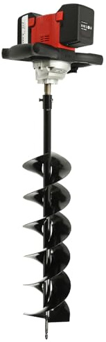 2x21V Cordless Electric Earth Auger with 2 Batteries and Charger, 150mm Drill Bit for Fence Posts, Planting, and Landscaping