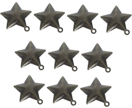 DOITOOL 10piezas Campanas De Metal Retro Forma De Estrella Campanillas Rústicas Vintage Para Decoración De Fiestas Navideñas Manualidades y Coronas