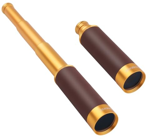 Fernrohr Pirat Retro Monokular 25x30 Zoomable Spyglass BAK-4 Linse | Kinder & Erwachsene Kapitän Jack Teleskop, ideal für Outdoor, Camping, Vogelbeobachtung und Jagd