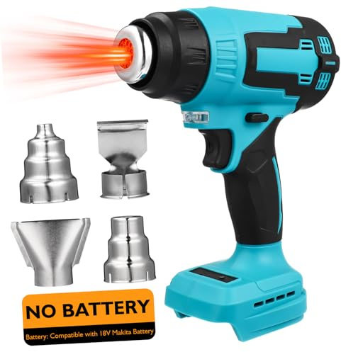 Toddmomy Cordless Handheld Hot Air Blower for Compatible Batteries Fast Heating Electric Heat Gun with Nozzles Ergonomic and Design for Shrinking Heating Electronics Repair