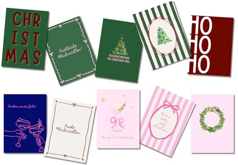 Generisch Posties 10er Postkarten Set DIN A6 - Weihnachten - Hochwertiger 350g/m² Chromkarton, Made in Germany - Premium Grußkarten mit einzigartigen Designs