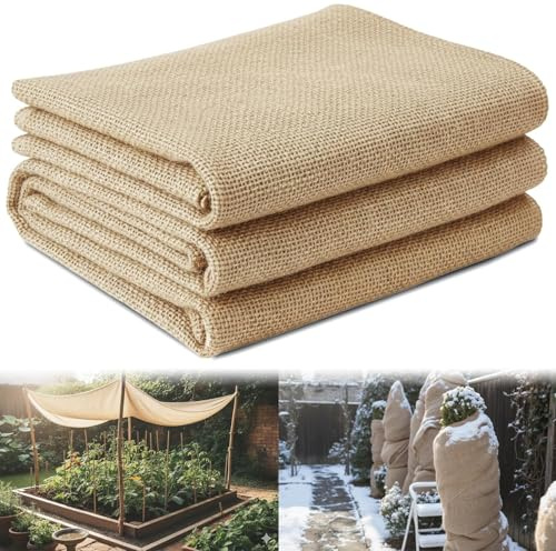 Nuyoah Jute Pflanzenschutz Winter 1.6mx1m Baum Winterschutz Pflanzen Winterschutz Wickelstreife Natürliche Juteband Frostschutz Pflanzen Draußen Schützt Baumstämme vor Frost und Schädlingen