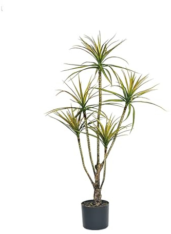 Artificial Dracaena Silk Tree in Pot, Tall Faux Yucca Plant for Indoor and Outdoor Decor, Perfect Tropical Floor Plant for Home and Office Housewarming Gift