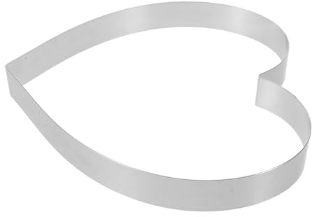 Ipetboom Moule à Gâteau Rond de Cœur en Acier Inoxydable 10 Pouces X 3 CM Cercle à Pâtisserie Polyvalent pour Tiramisu Mousse et Découpe Outil de Pâtisserie Solide pour Desserts Festifs