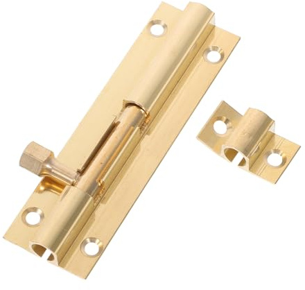 Ipetboom Chiavistello in Ottone per Porta in Legno Serratura Scorrevole Vintage Catenaccio Resistente per Cancelli Finestre e Mobili Kit Viti per Installazione Rapida e Sicurezza