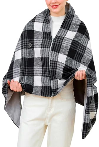 Portable Wearable Electric Blanket - Electric Blanket for Shoulders with Pocket, Multi-Level Thermal Wireless Temperature and Washable for Women, Neck, Shoulders, Home, Hiking, Camp