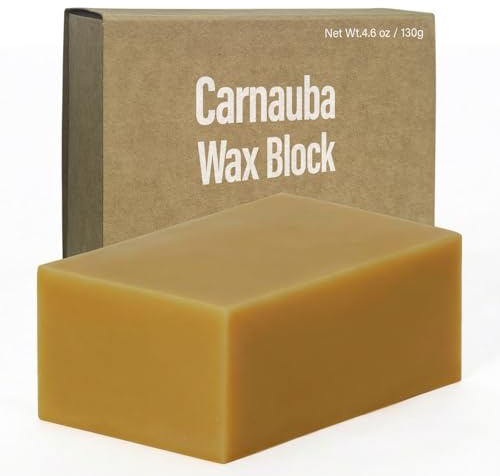 Carnauba Wax for Wood, Pure Carnauba Hard Wax Bar - for Rotary Buffing Wheel & High Gloss Polishing - 3.5 x 2 x 1.4 (4.6 oz)