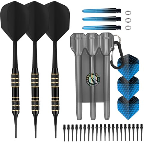 HUANQU Softdarts 18g, Dartpfeile mit Kunststoffspitze für elektronische Dartscheibe