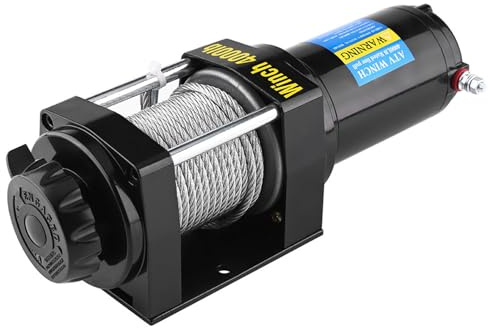 Aramox Verricello Elettrico Oversea da 4000 Libbre, Cavo in Acciaio da 15 M, Verricello per Auto per ATV, Auto, Rimorchio