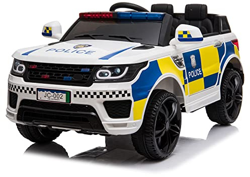 Karl home 12V Electric Ride on Police Car for Kids, White