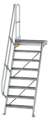 GÜNZBURGER STEIGTECHNIK Escalera de aluminio con plataforma de 60° 8 peldaños