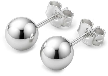 Orecchini a bottone in argento sterling KEZEF Orecchini ipoallergenici per donna | Disponibili in argento sterling (2 mm-10 mm)