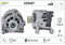 VALEO-439487-Alternador- Intensidad de carga del alternador: 150 Amp - Estrías: 6 estrías - Polea de correa: 54,8 mm - Tensión: 14 V - Sentido de rotación: CLOCKWISE