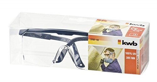 KWB 49378610 - Gafas de seguridad,cd marco amarillo anti-niebla lentes de policarbonato, protección uv 400, grado óptico 1