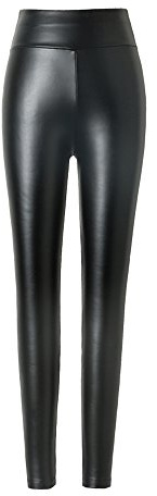 hitueu Leggings de Piel sintética para Mujer Leggings de Cintura Alta Pantalones Medias Leggins Treggins Leggings de Cuero sintético Aspecto de Cuero hasta la Cintura