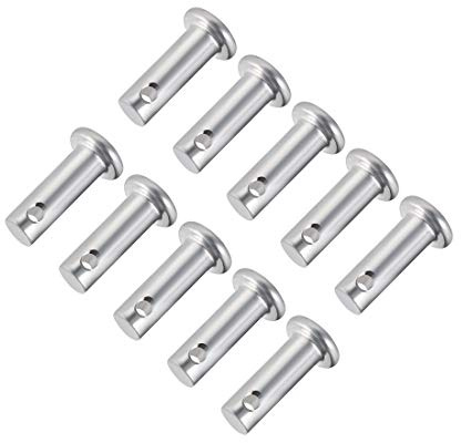 sourcing map 10 Stück Steckbolzen Einloch Gabelbolzen 6mm x 16mm Lastösenbolzen Splintstift Flachkopf verzinkter Stahl